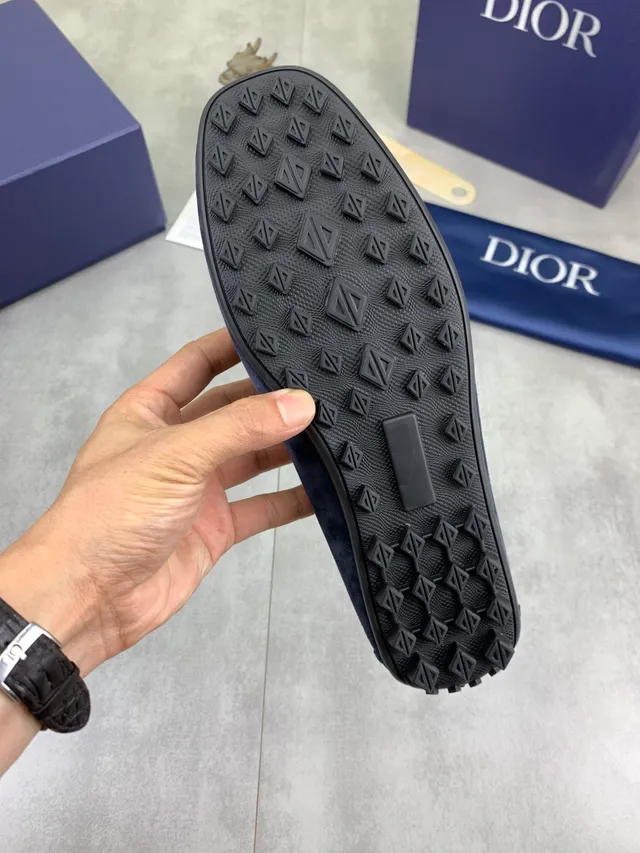 Dior Daim Bleu Marine CD Buckle Slip-On Loafers 2