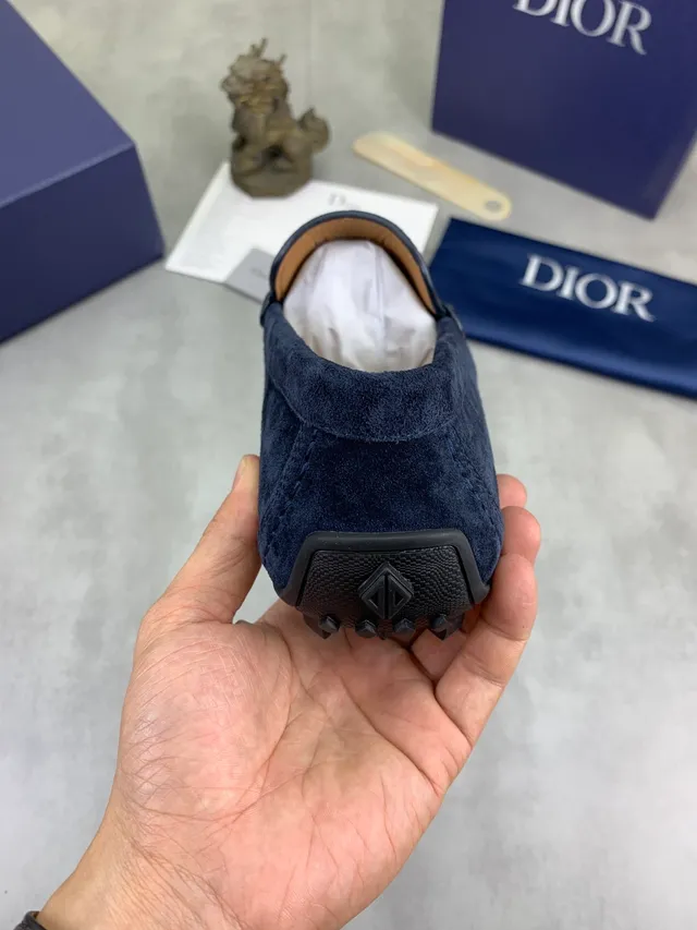 Dior Daim Bleu Marine CD Buckle Slip-On Loafers 3