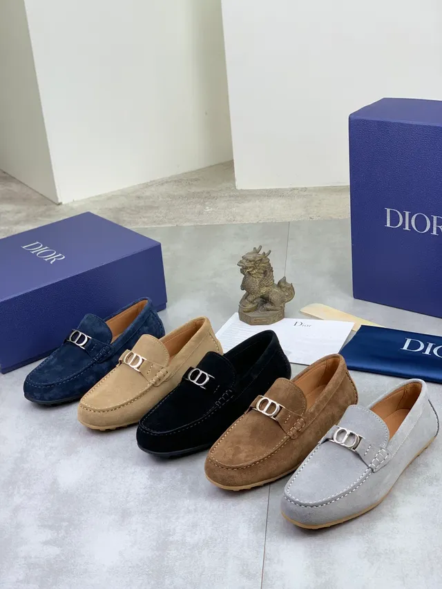 Dior Daim Bleu Marine CD Buckle Slip-On Loafers 6