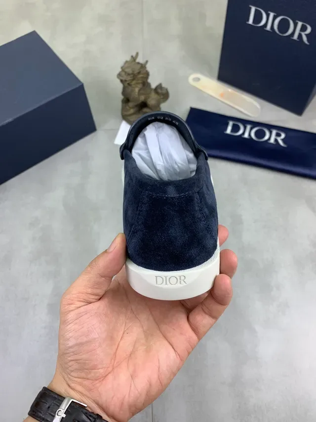 Dior Loafer Navy White Suede Upper Penny Strap Loafer 3