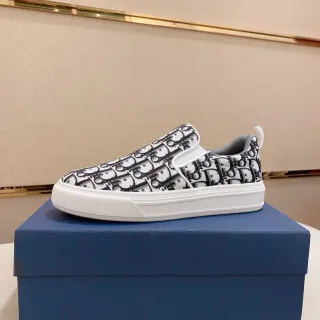 Dior Multicolor White Slip-On Monogram-Print Lifestyle Sneakers