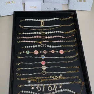 Dior My / Rose des Vents Oro Multicolor Cadena de Perlas Pulsera