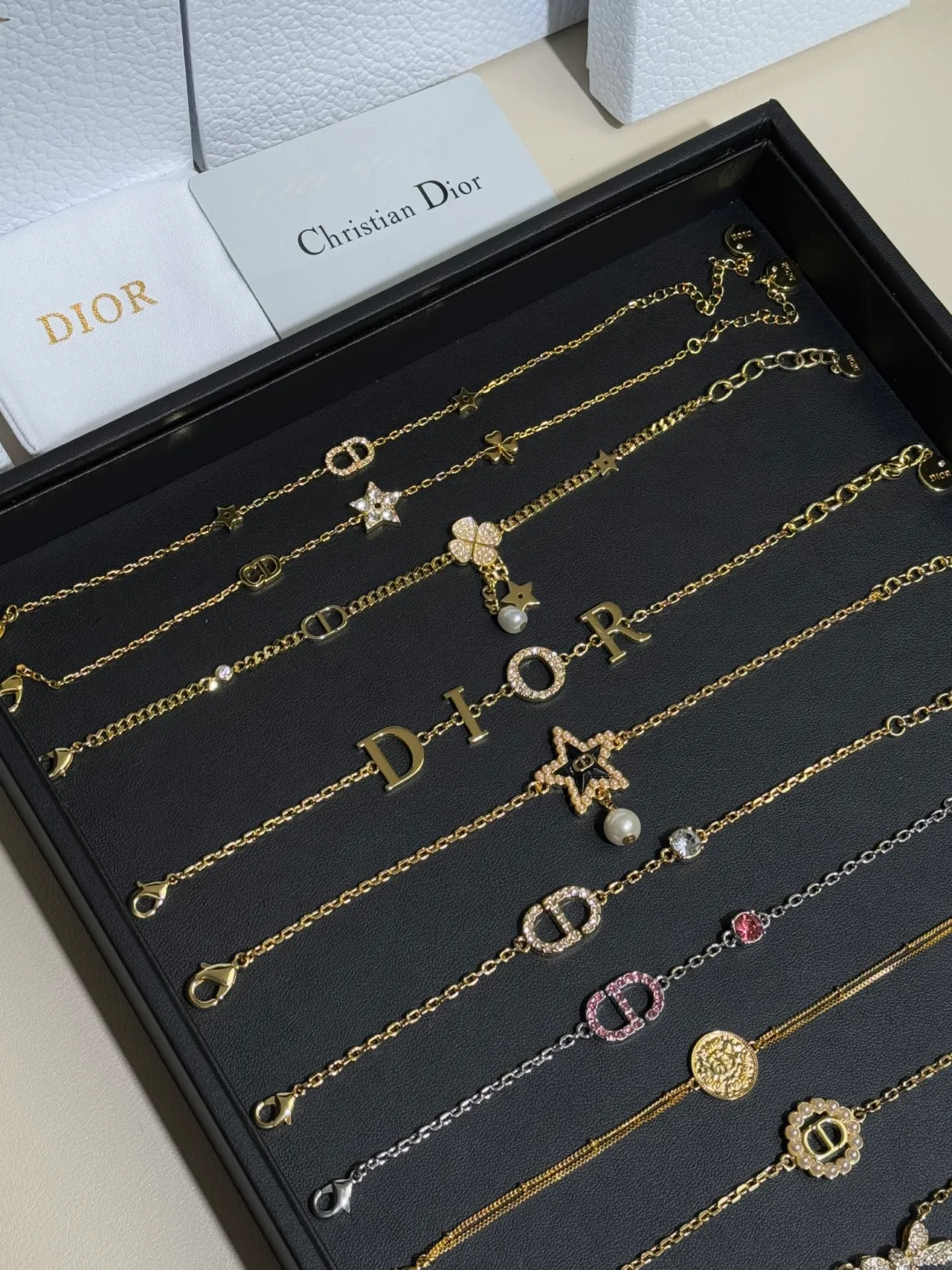Dior My / Rose des Vents Or Multicolore Bracelet Chaîne de Perles 6