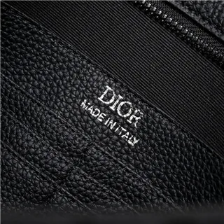 Dior Oblique Sac de poignet en cuir noir monogrammé structuré rectangulaire silhouette 17