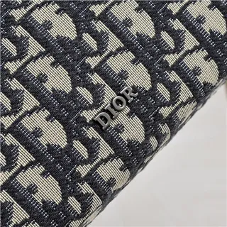 Dior Oblique Sac de poignet en cuir noir monogrammé structuré rectangulaire silhouette 22