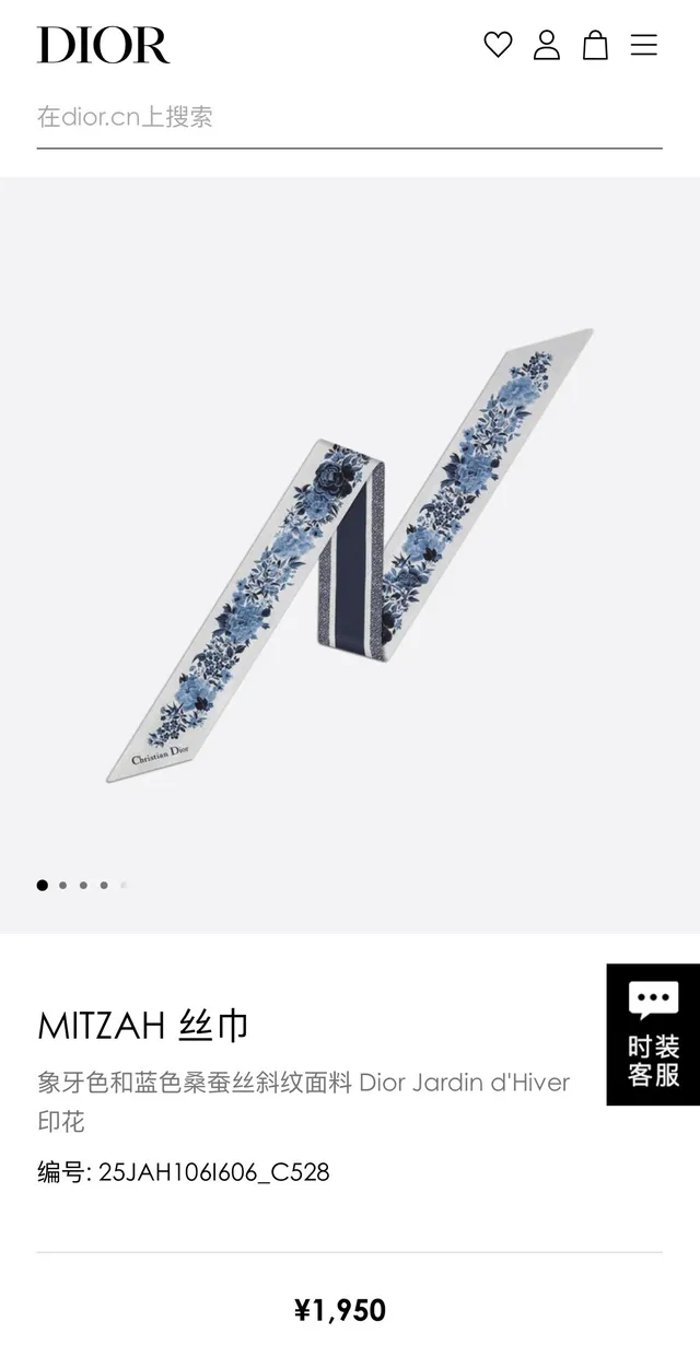 Dior Oblique Logo e lenço de seda com estampado floral azul 2