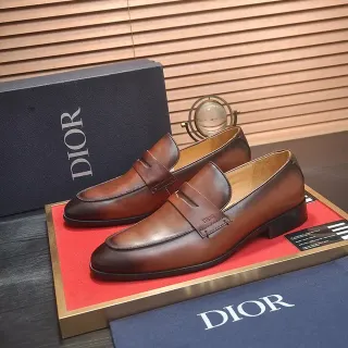 Dior Penny Loafer भूरा चमड़ा पुरुष लोफर