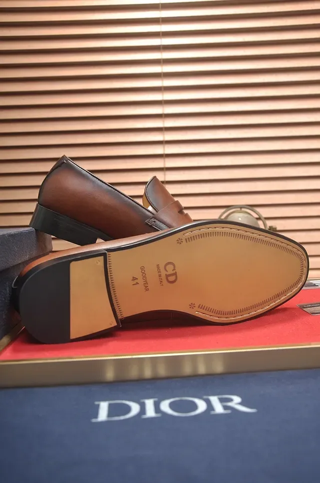 Dior Penny Loafer Brown Leather Men's Loafers 3