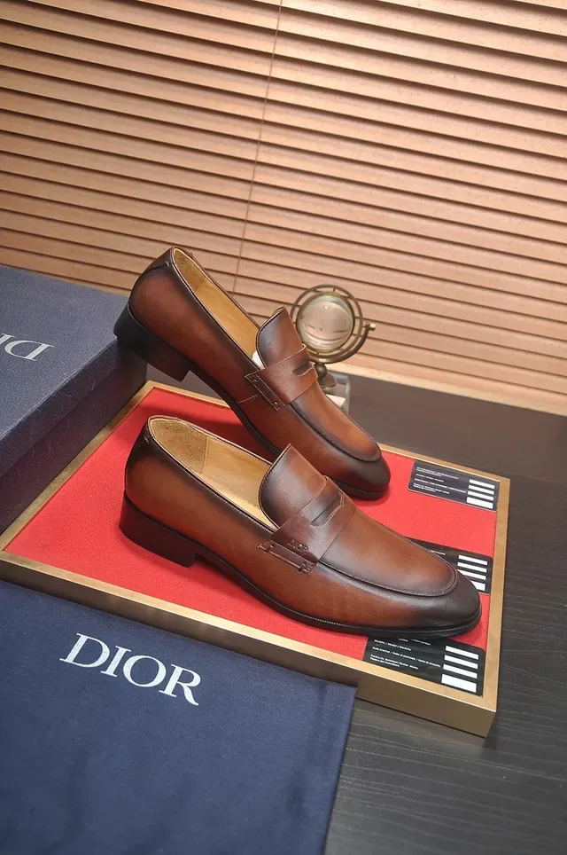 Dior Penny Loafer Brown Leather Men's Loafers 4