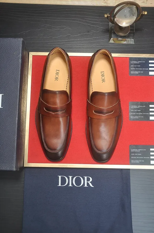 Dior Penny Loafer Brown Leather Men's Loafers 5