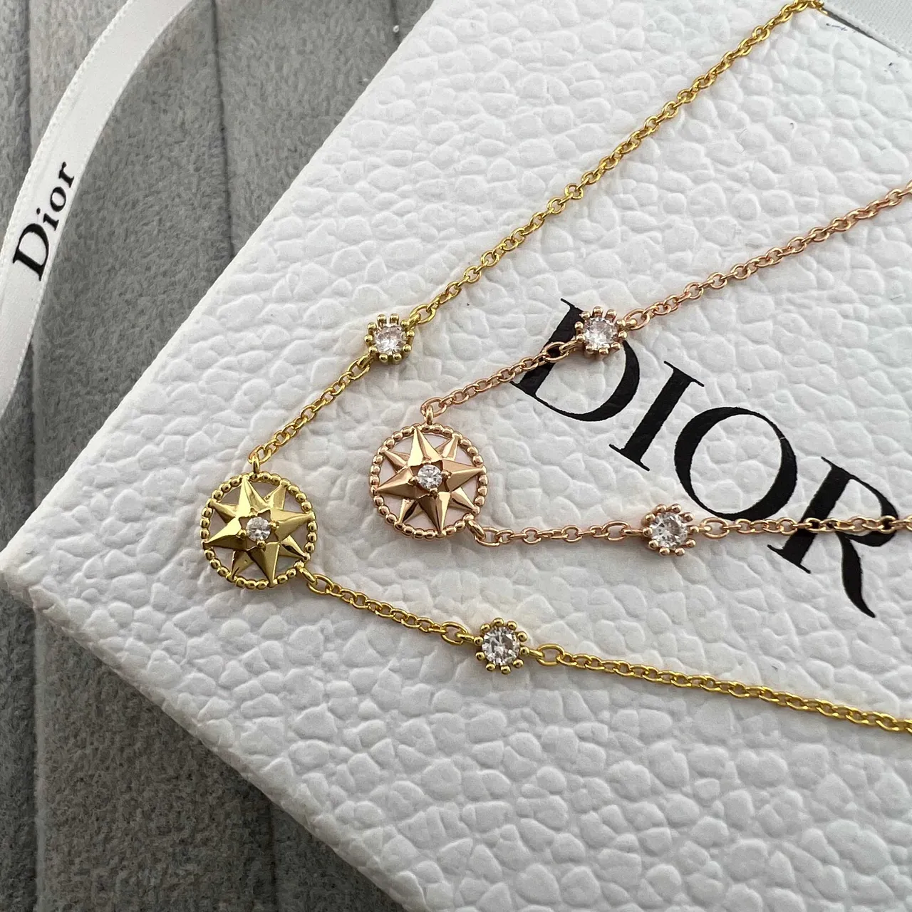 Dior Rose des Vents Compass Star Gold-Tone and Rose Gold Crystal Bracelets 6