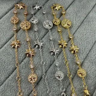 Dior Rose des Vents Star and Compass Crystal-Detailed Dangling Earrings