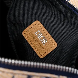 Dior Saddle Navy Beige Monogrammed Canvas Tan Leather Trim 马鞍包 4