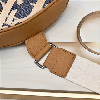Dior Saddle Navy Beige Monogrammed Canvas Tan Leather Trim 马鞍包 7