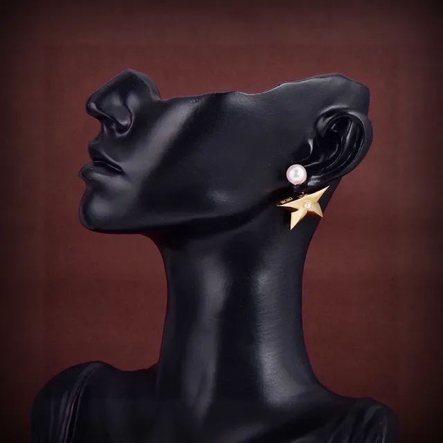 Dior Star Pearl Gold-Tone Earrings 4