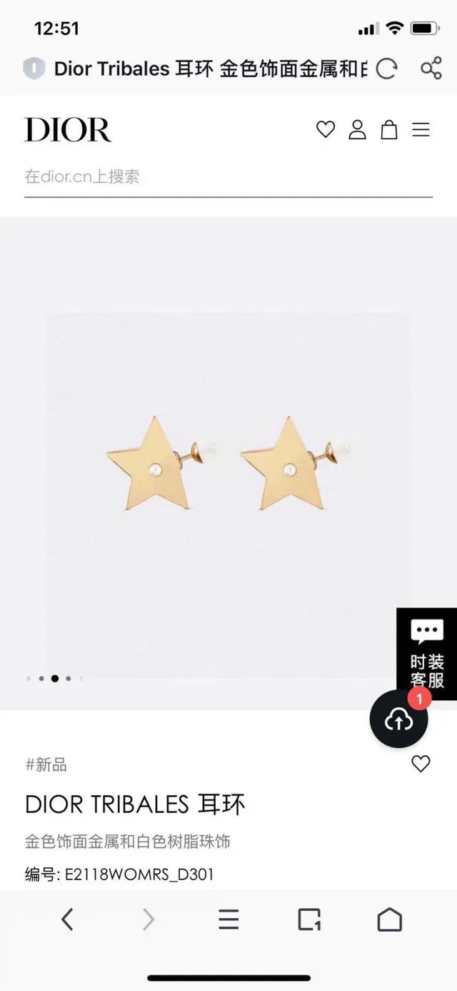 Dior Star Pearl Gold-Tone Earrings 5