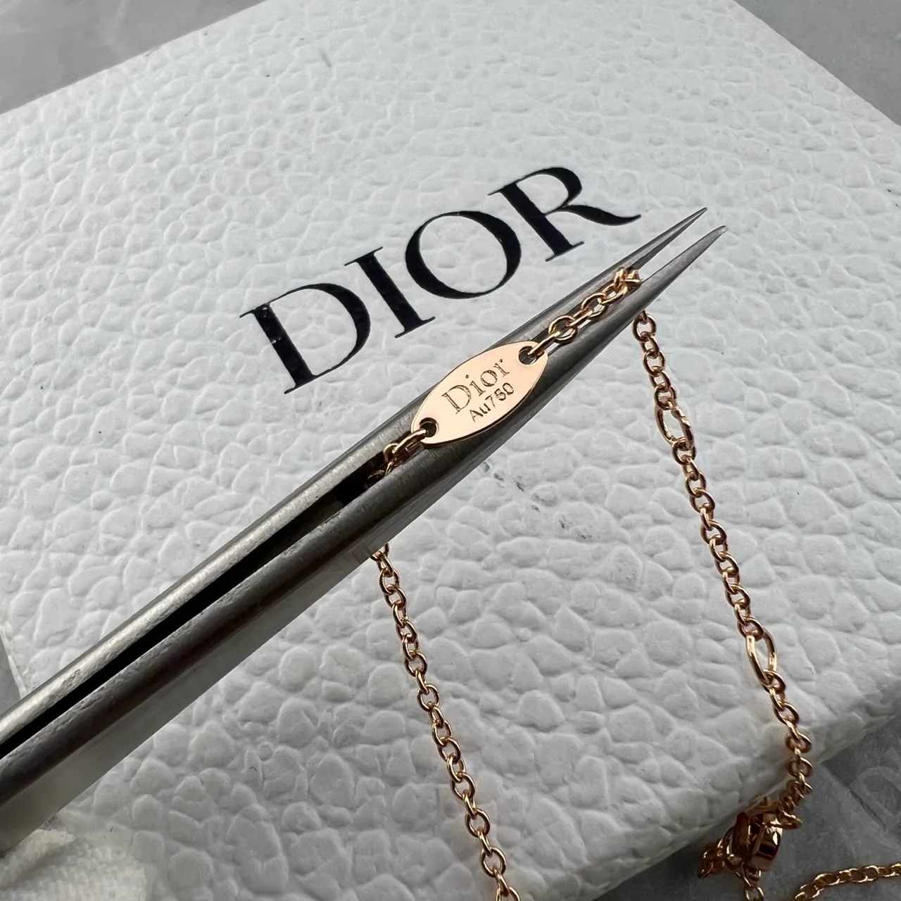 Dior Star Pendant Gold Silver Central Clear Stone Necklace 2