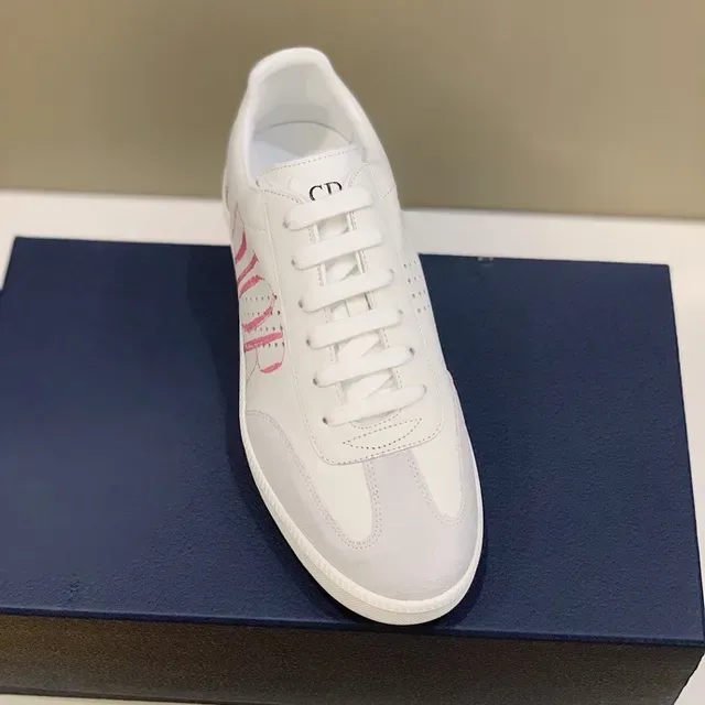 Dior White Pink Low-Top Court-Inspired Lifestyle Sneakers 5
