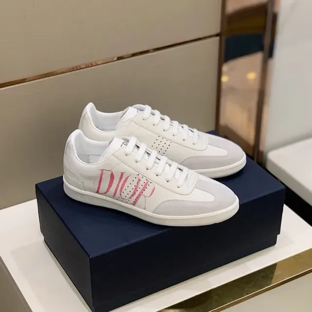 Dior White Pink Low-Top Court-Inspired Lifestyle Sneakers 7