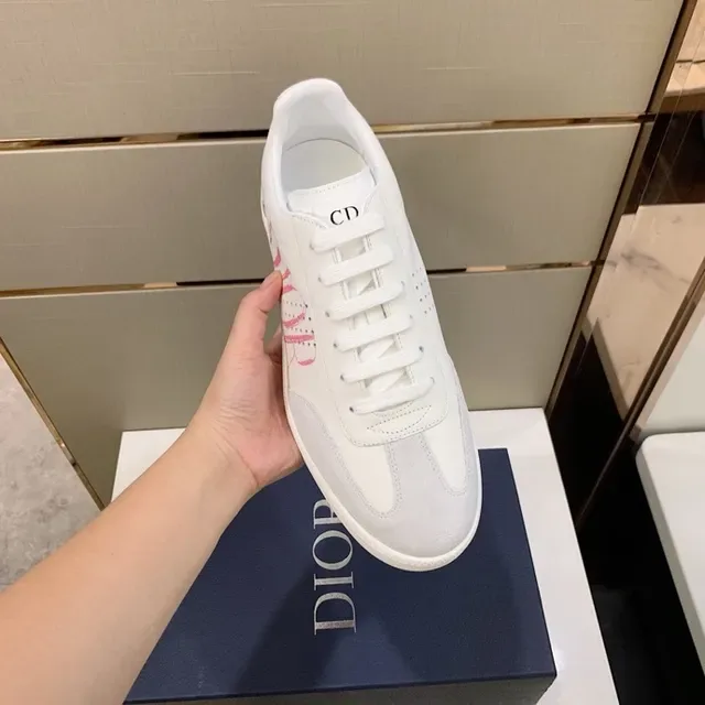 Dior White Pink Low-Top Court-Inspired Lifestyle Sneakers 8