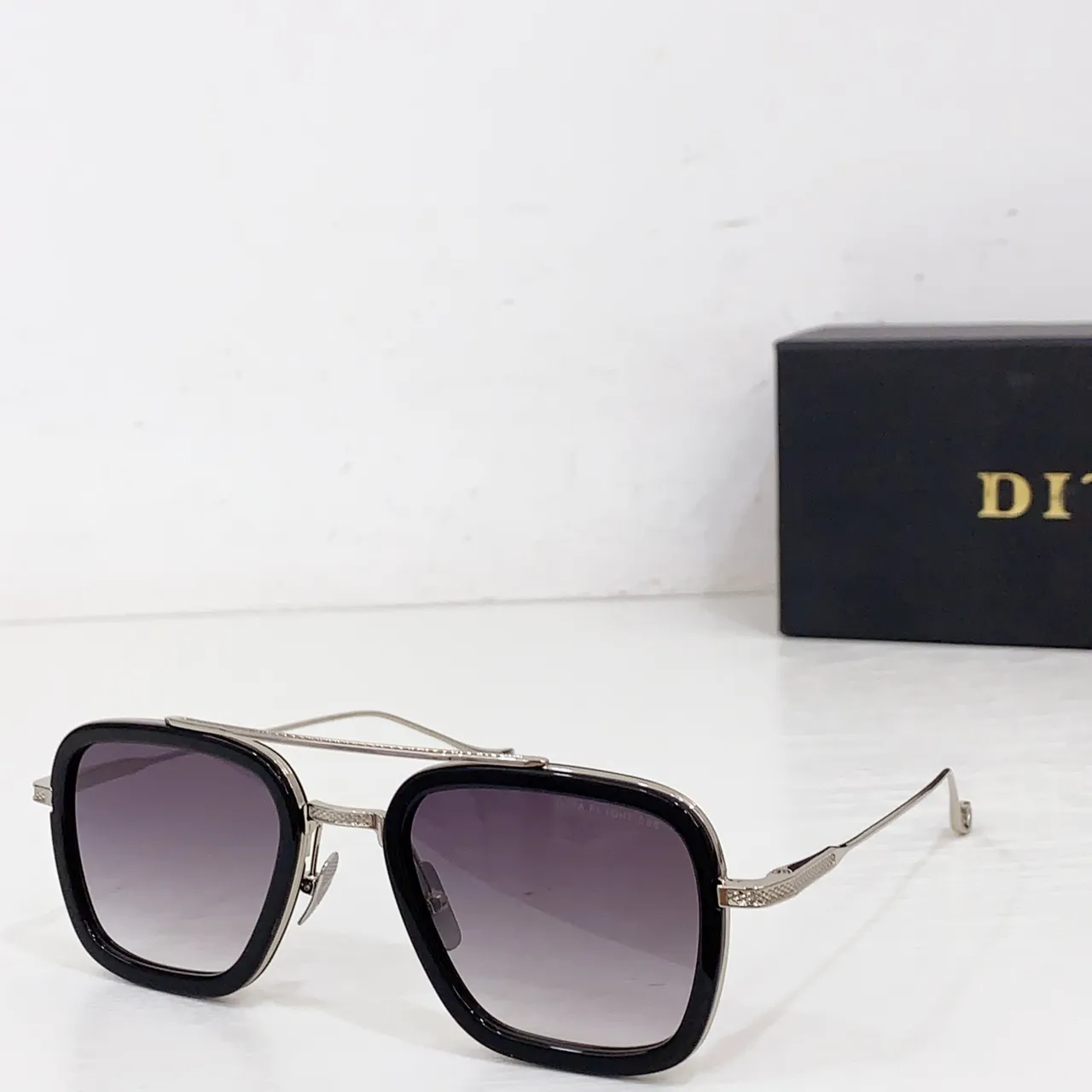 DITA Black Gray Thick Rectangular Frame Double Bridge Optical Glasses 4