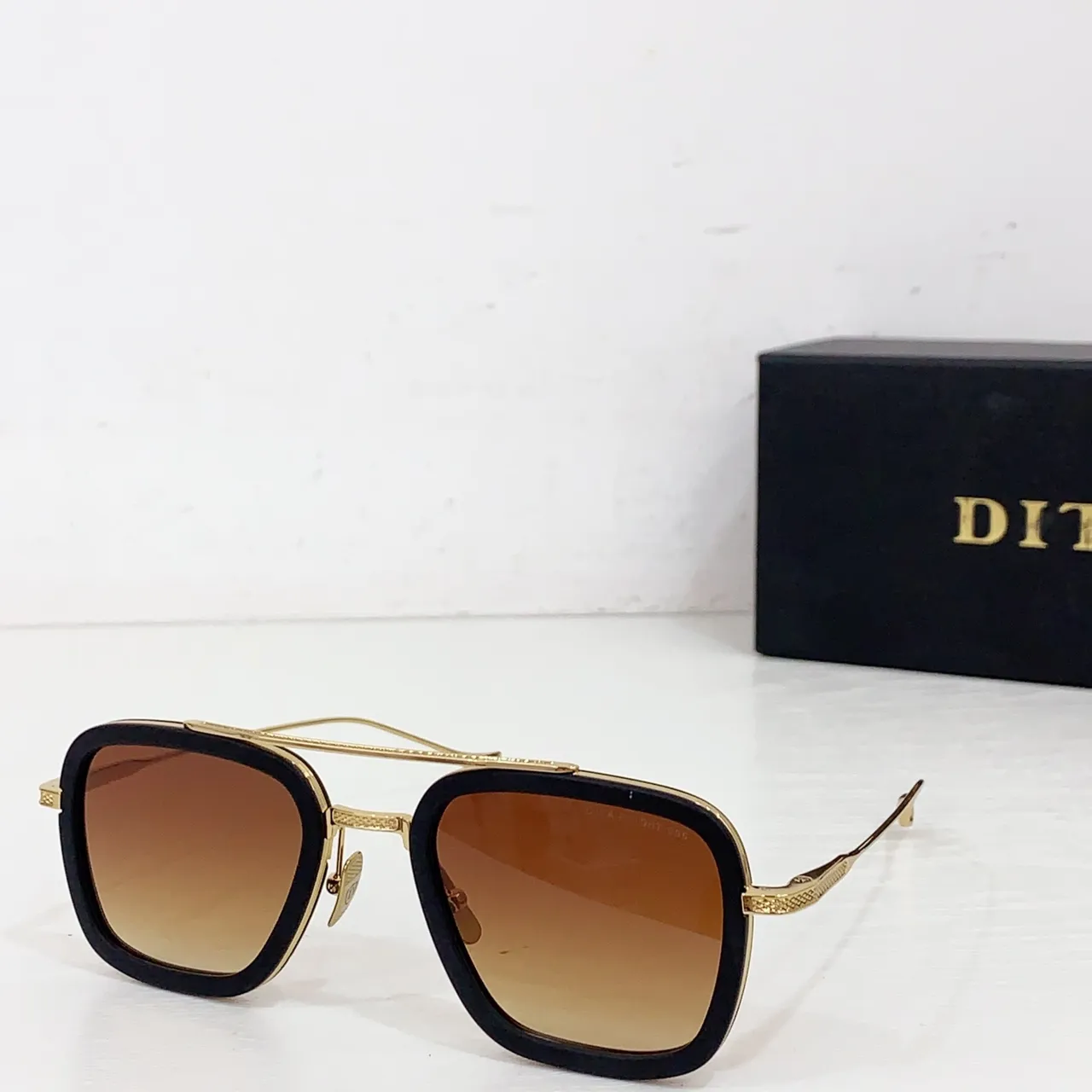 DITA Black Gray Thick Rectangular Frame Double Bridge Optical Glasses 6