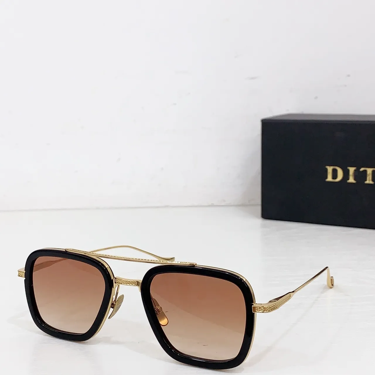 DITA Black Gray Thick Rectangular Frame Double Bridge Optical Glasses 7