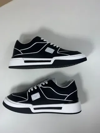 دولشي و غابانا حذاء رياضي أسود أبيض low-top منصة تلبيس مقارن sneakers lifestyle 3