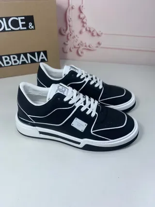 دولشي و غابانا حذاء رياضي أسود أبيض low-top منصة تلبيس مقارن sneakers lifestyle 4