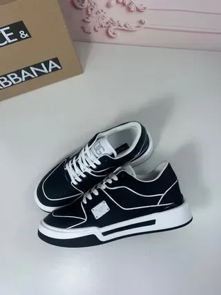 دولشي و غابانا حذاء رياضي أسود أبيض low-top منصة تلبيس مقارن sneakers lifestyle 6