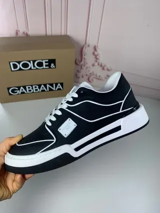 دولشي و غابانا حذاء رياضي أسود أبيض low-top منصة تلبيس مقارن sneakers lifestyle 7