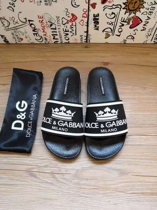 Dolce & Gabbana Crown Logo Black Slippers 3