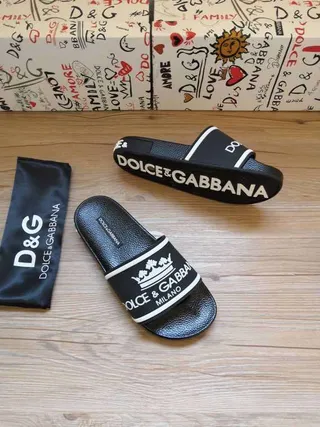 Dolce & Gabbana Crown Logo Black Slippers 4