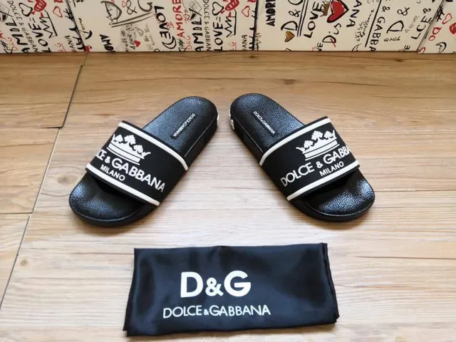 Dolce & Gabbana Crown Logo Black Slippers 5