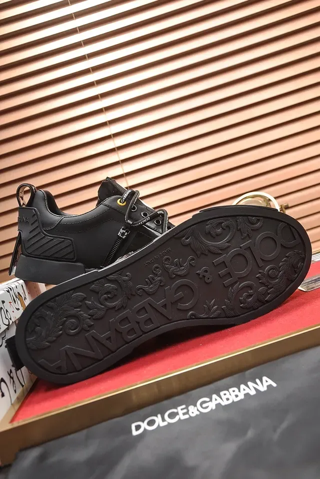 Dolce & Gabbana Defender Noir Blanc semelle plateforme épaisse cuir perforé embout doigt chaussures lifestyle 4