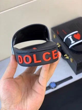 Dolce & Gabbana Slides con impressão de logo preto branco alça sola de borracha moldada chinelos 5