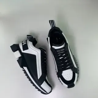 Dolce & Gabbana NS1 Black White Angular Sole Panelled Upper Chunky Sneakers