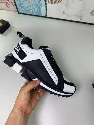 Dolce & Gabbana NS1 Black White Angular Sole Panelled Upper Chunky Sneakers 8