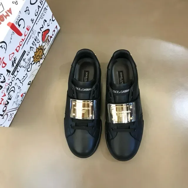 Dolce & Gabbana Portofino Chaussures lifestyle en cuir noir sans lacets 3