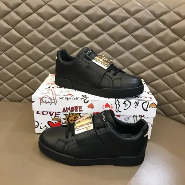 Dolce & Gabbana Portofino Chaussures lifestyle en cuir noir sans lacets 4