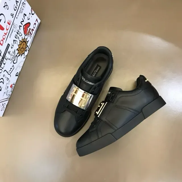 Dolce & Gabbana Portofino Chaussures lifestyle en cuir noir sans lacets 7