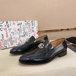 Dolce & Gabbana Portofino Navy Patent Leather Loafers