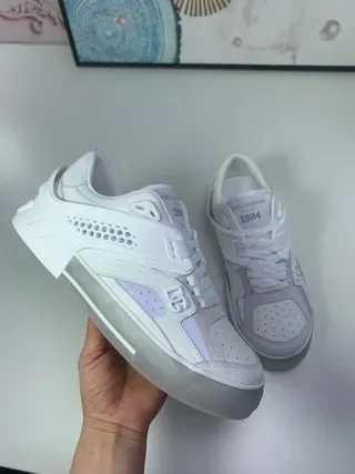 Dolce & Gabbana Blanc Violet Superposés Synthétique Superpositions Perforé Boîte à orteils Style de vie Sneakers 3