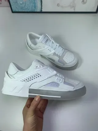 Dolce & Gabbana Blanc Violet Superposés Synthétique Superpositions Perforé Boîte à orteils Style de vie Sneakers 8