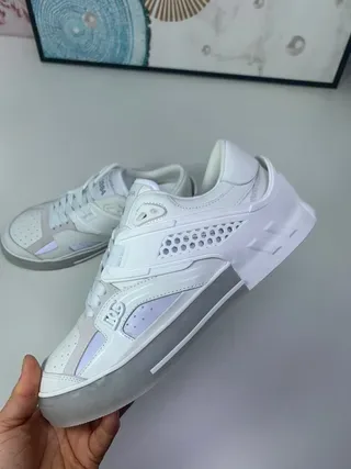 Dolce & Gabbana Blanc Violet Superposés Synthétique Superpositions Perforé Boîte à orteils Style de vie Sneakers 9