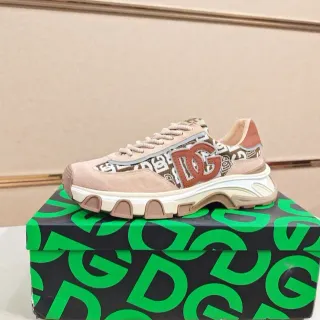 Dolce & Gabbana Beige Brown Platform Sole Multi-Material Upper Chunky Sneakers