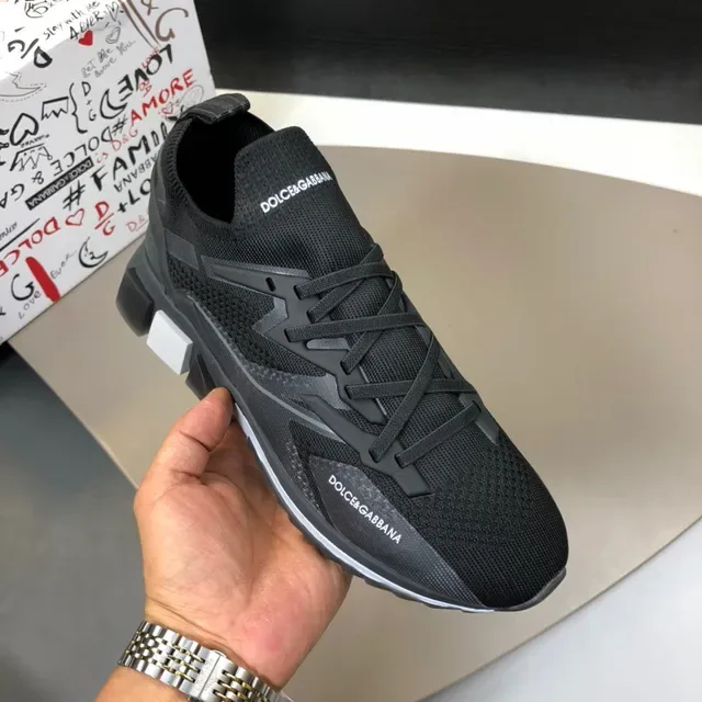Dolce & Gabbana Black Knit Lifestyle Sneakers 5