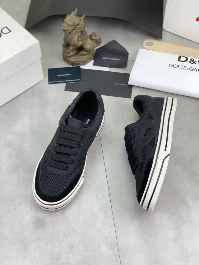 Dolce & Gabbana Black Mesh and Suede Lifestyle Sneakers 5