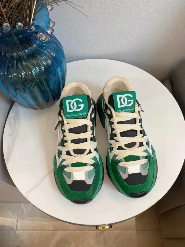 Dolce & Gabbana Green White Sole Multi-Panel Layered Upper Chunky Sneakers 3