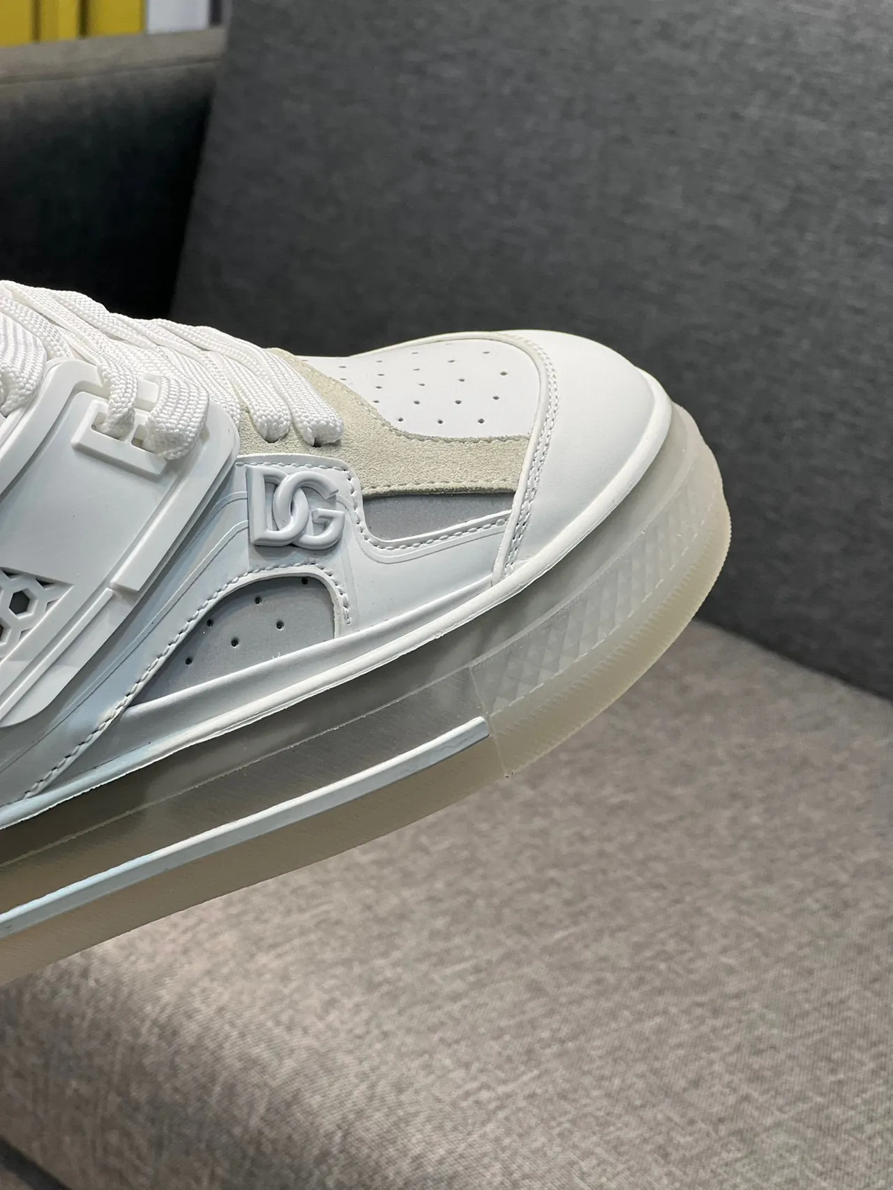 Dolce & Gabbana Sneaker Lifestyle Blanc Beige Low-Top Couches Superposées Sneakers Lifestyle 4